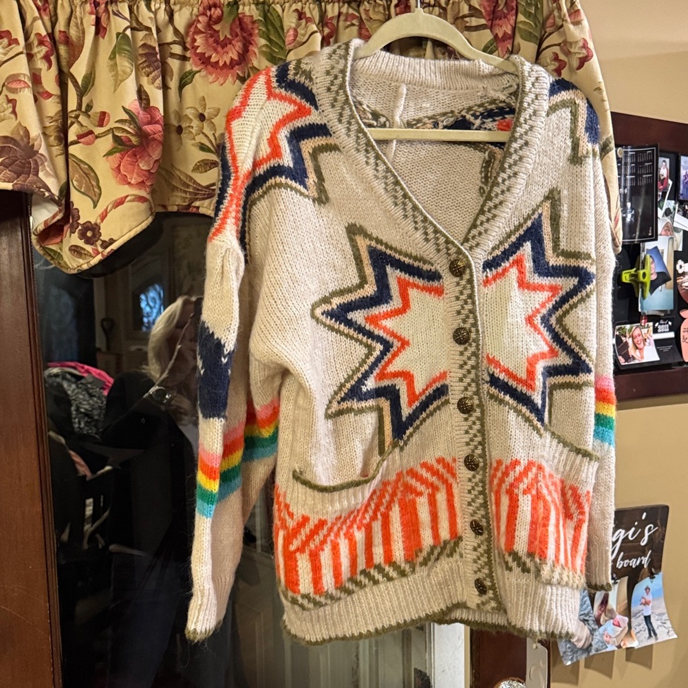 Commense Multicolor Star Pattern Cardigan NWT - image 1